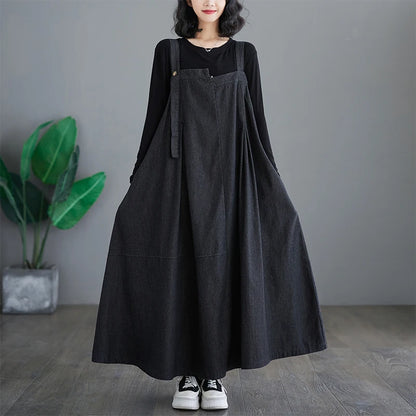 Women's Denim Dress – Loose Fit, Retro Slimming Design, and Versatile Style Isobel