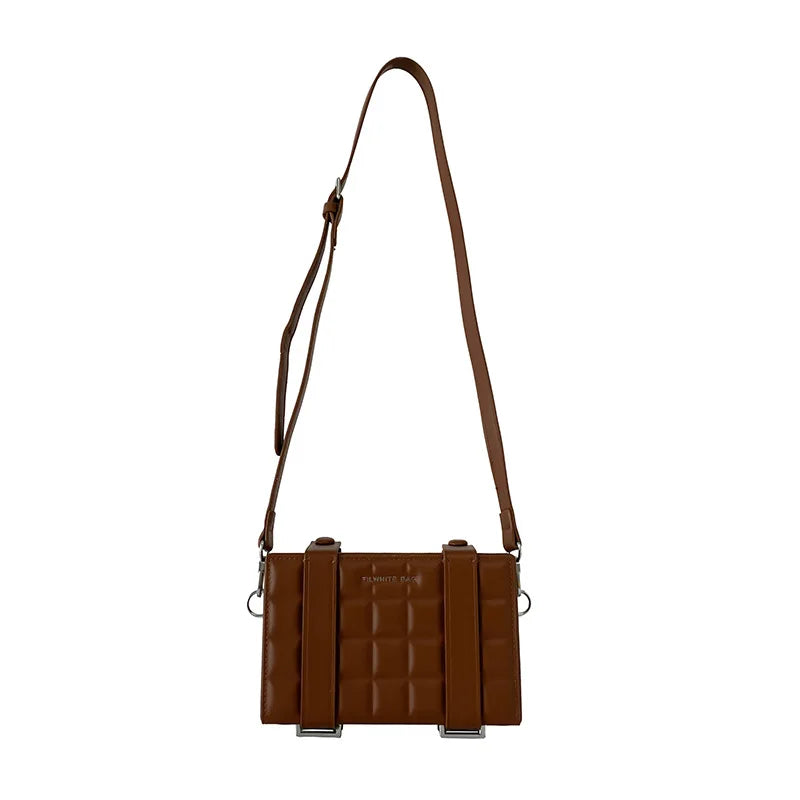 High-End Korean Leather Box Bag – Top-Quality Mini Messenger Bag for Women, Trendy Small Square Handbag with Stylish Design Aline