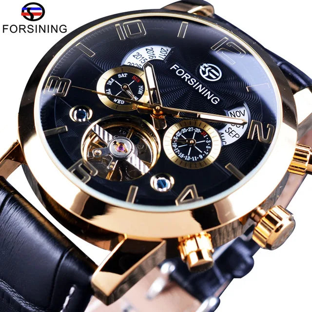 Forsining Luxury Tourbillon Automatic Watch for Men – Multifunction Mechanical Wristwatch with Fashion Dial | Classic Design | Reloj Hombre | Montre Homme Wangyu