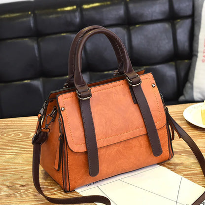 Luxury PU Leather Tote Bag for Women – Vintage-Style Handbag and Fall Crossbody Bag