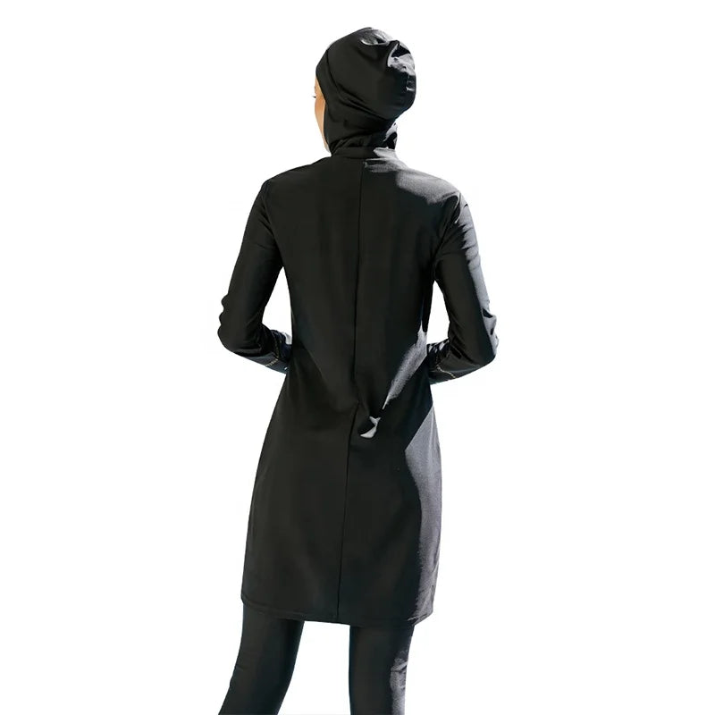 Modest Muslim Sunscreen Swimwear | Bling Three-Piece Burkini with Print Design Fiza
