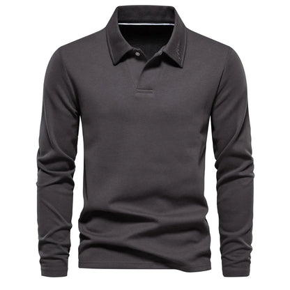 Men's Cotton V-Neck Long Sleeve T-Shirt - Casual and Comfortable Tops for Everyday Wear Owen