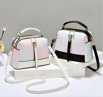 Gradient Color Korean Style Women's Shoulder Bag – Fashionable PU Shoulder Bag with Zipper Closure and Chain Design Suzy