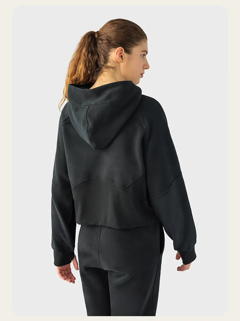 Women's Long Sleeve Hooded Sweatshirt | Warm Yoga Jacket & Gym Leisure Hoodie for Ladies Abigail