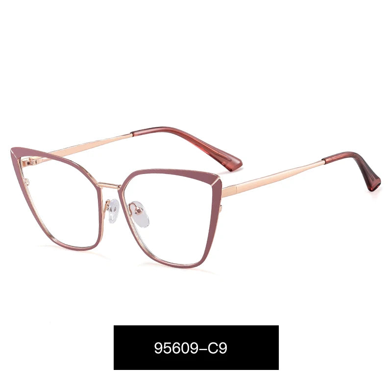 New Design Metal Prescription Glasses – Blue Light Blocking Frames with Silicone Nose Pads
