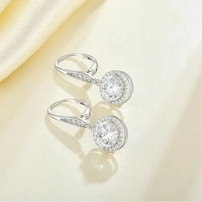 S925 Silver Moissanite Earrings | Elegant Wedding, Travel, and Daily Wear Jewelry Gift Aria