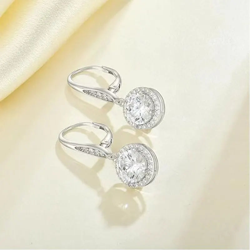 S925 Silver Moissanite Earrings | Elegant Wedding, Travel, and Daily Wear Jewelry Gift Aria
