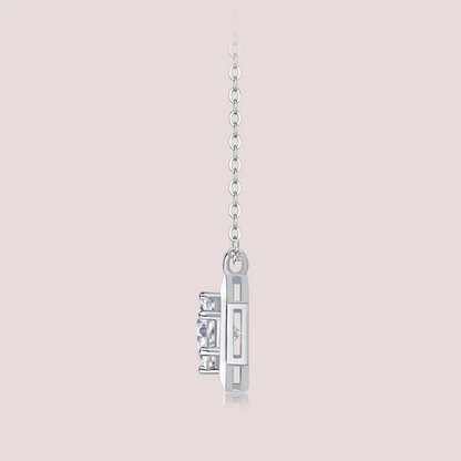 1 Carat Hexagon Moissanite Pendant Necklace – 925 Sterling Silver, Gold Plated Luxury Fashion Jewelry Dahlia
