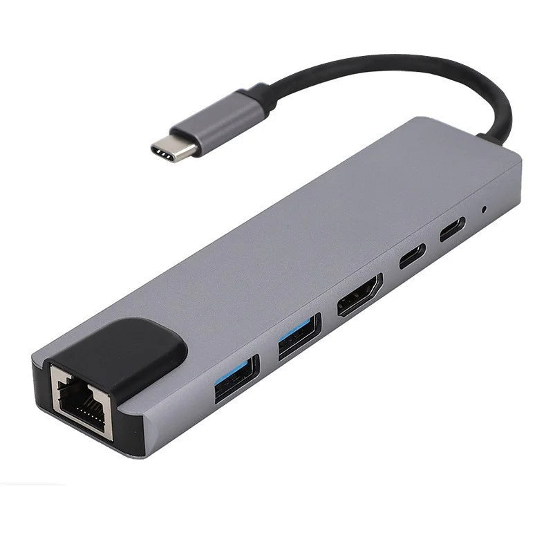 Multifunction 11-in-1 USB-C Hub – 4K 30Hz HDMI Multiport Adapter with 4 USB 3.0 Ports, 3.5mm AUX, and 11-Port Docking Station for Laptops