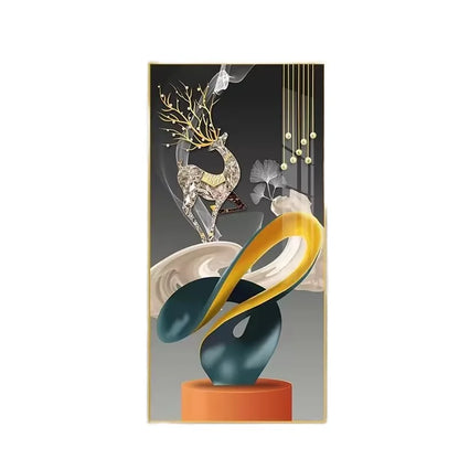 100x50CM Large Aluminum Alloy Frame Crystal Wall Art – 2025 Home Gallery Hanging Decor Artwork