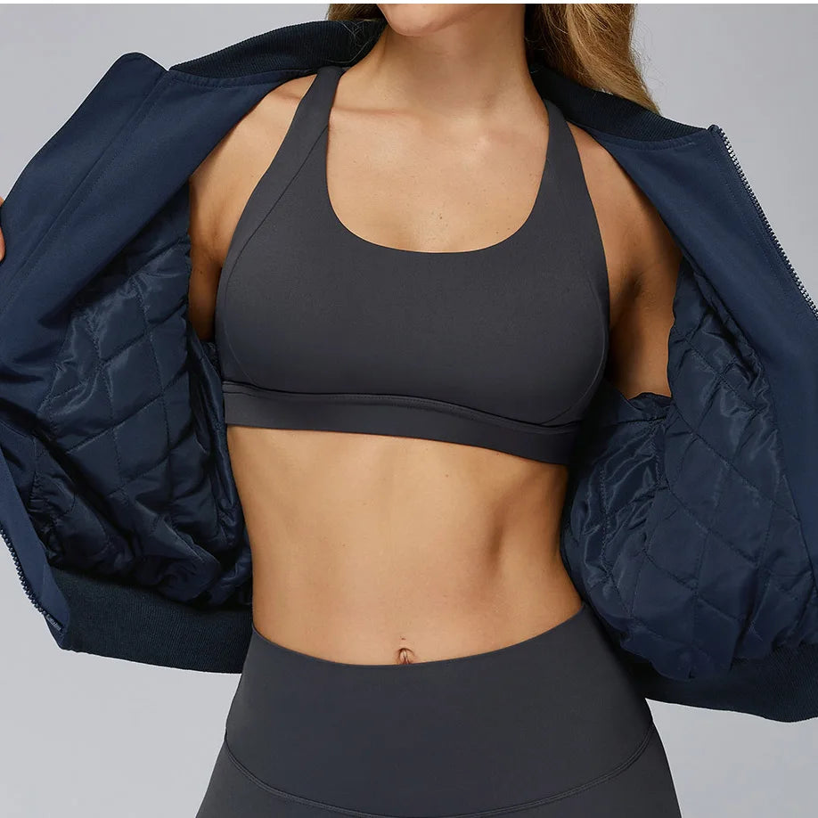 Windproof Soft Winter Padded Jacket - Women's Full Zip-Up Sportswear Cali