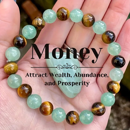 8mm Natural Stone Handmade Elastic Bracelet | Yoga Beaded Jewelry for Women | Love, Wealth, Prosperity & Success Bracelet Samara