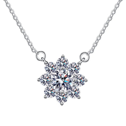 Luxury Jewelry: Sunflower 1CT Blue VVS1 Moissanite Pendant Necklace in S925 Sterling Silver – GRA Certified Women’s Gift