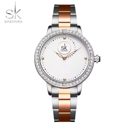 SK 0075 Luxury Women’s Watch – High-Quality Waterproof Luminous Leather Quartz Wristwatch Viola
