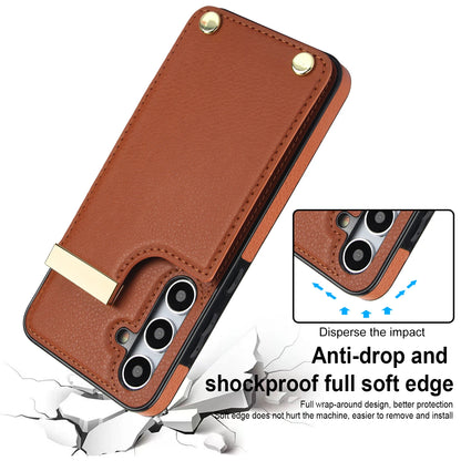 Magnetic Leather Wallet Phone Case | Shockproof Card Holder Back Cover for Samsung S24 & iPhone 15 Pro Max