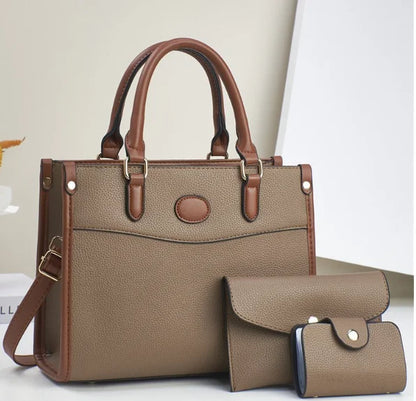 Women's 2-in-1 Designer Tote Bag – Stylish Handbag with Zipper Closure & Polyester Lining for All Seasons