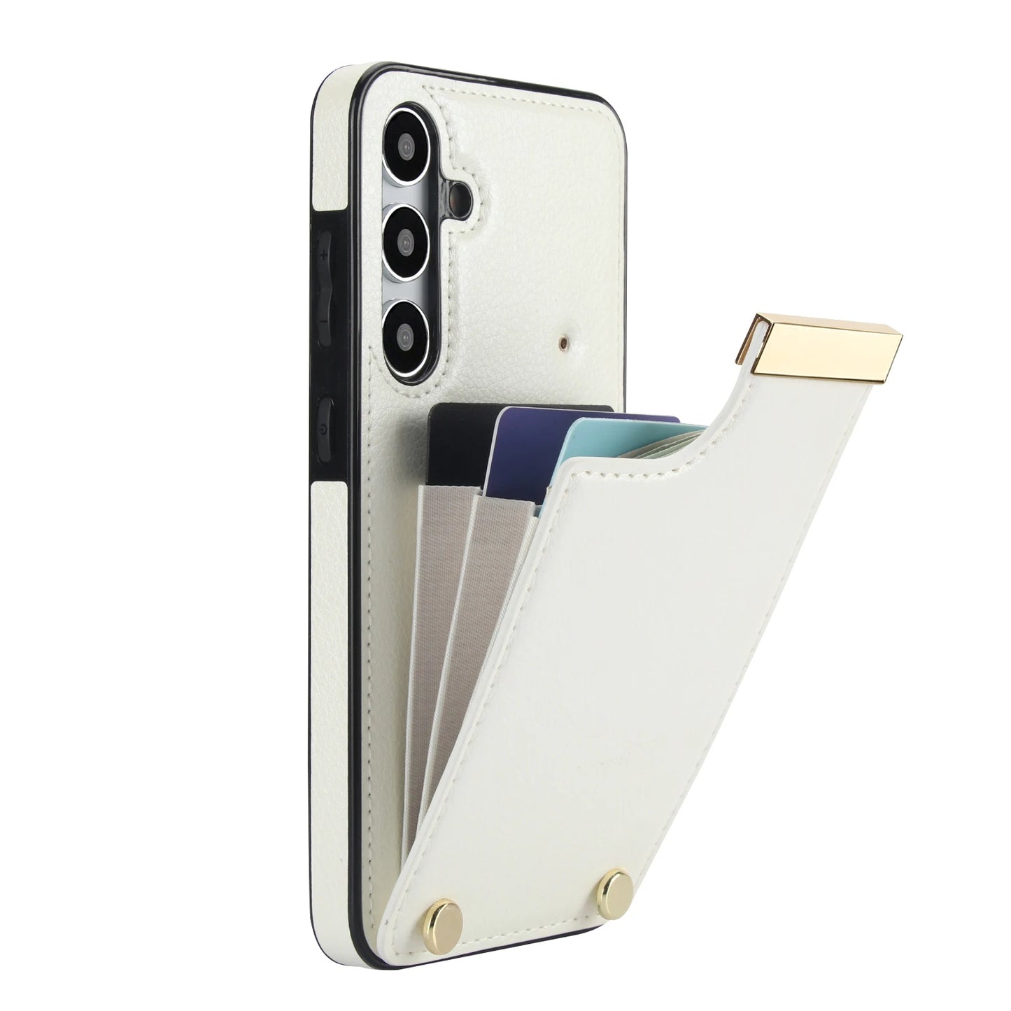Magnetic Leather Wallet Phone Case | Shockproof Card Holder Back Cover for Samsung S24 & iPhone 15 Pro Max