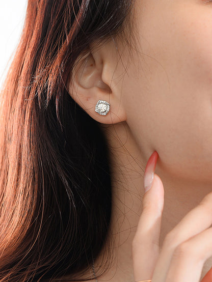 Sterling Silver Windmill Earrings – Moissanite Diamond Wedding Jewelry for Women, Elegant Special Occasion Accessories Nica