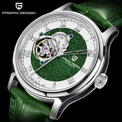 PAGANI DESIGN PD‑YS015 Men’s Automatic Watch – 41mm Fashion Mechanical Wristwatch, Japan NH39 Movement, 10Bar Waterproof, Leather Strap