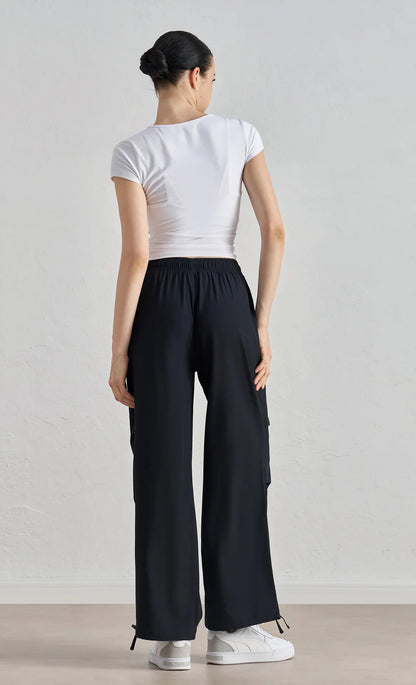 Women Casual Sports Straight Wide Leg Cargo Jogging Pants Workout Fitness Women's Joggers