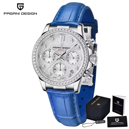 PAGANI DESIGN 1730 – Luxury Women's Quartz Chronograph Watch, Waterproof Dress Wristwatch with Original VD55 Movement