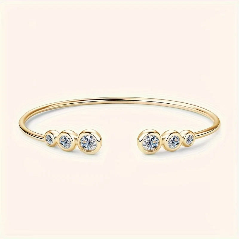 Simple & Stylish 925 Sterling Silver Moissanite Bracelet – Everyday Fashion Jewelry for Women, Perfect Holiday Gift Margaux