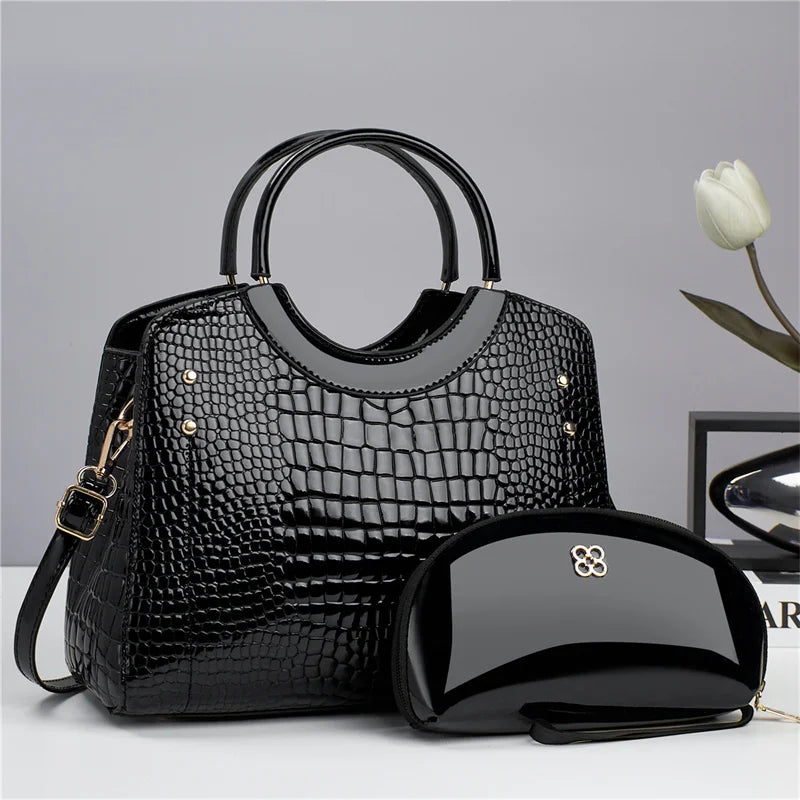 Trendy PU Leather Handbag Set for Women – Stylish Tote Bag Karina