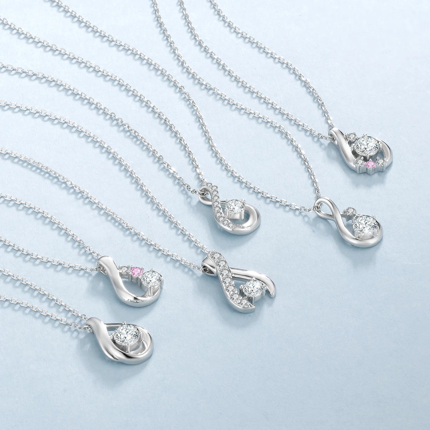Moissanite Teardrop Pendant Necklace - 925 Sterling Silver White Gold-Plated Waterdrop Jewelry for Women
