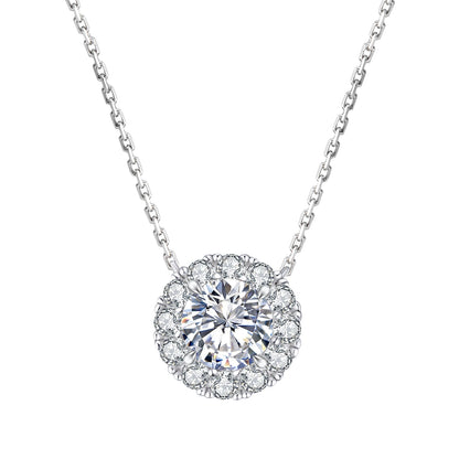 Moissanite Earrings and Pendant Necklace Jewelry Set – Gold-Plated Stud Earrings in 925 Sterling Silver for Women