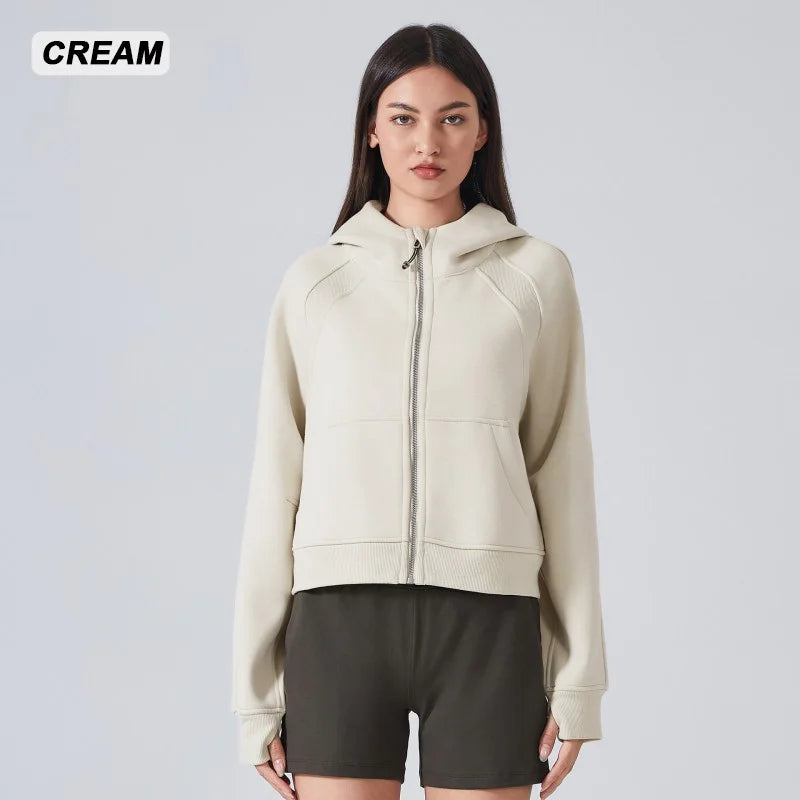 Women's Long Sleeve Hooded Sweatshirt | Warm Yoga Jacket & Gym Leisure Hoodie for Ladies Abigail