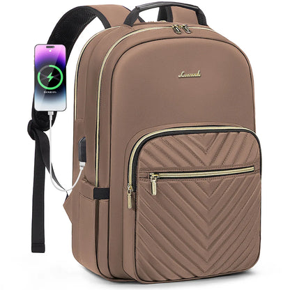 Waterproof Nylon Laptop Backpack for Women & Girls - 15.6 & 17-Inch College, School, Travel, and Business Bag