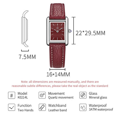 Shengke Women’s Silver Leather Watch – Elegant Ladies’ Quartz Wristwatch with Gift Box Temperance