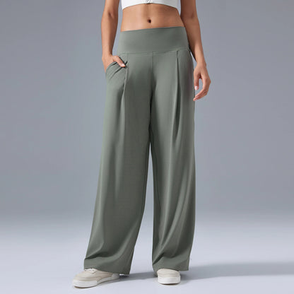 Women's Wide-Leg Yoga Pants - High-Waisted, Flowy Lounge Sweatpants with Pockets for Casual, Workout, and Pajama Wear Karylle