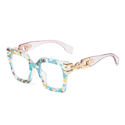 Stylish Anti-Blue Light Big Frame Eyewear: Pink Stripe & Tortoise Designs