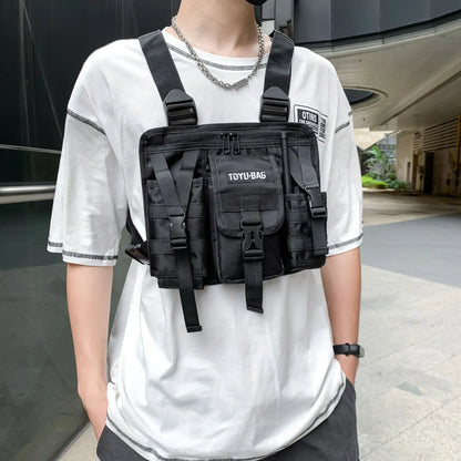 Streetwear Molle Shoulder Vest Bag – Lightweight Adjustable Oxford Cloth Chest Bag with Multiple Pockets for Outdoor Camping, Hiking, and Everyday Use Fabien