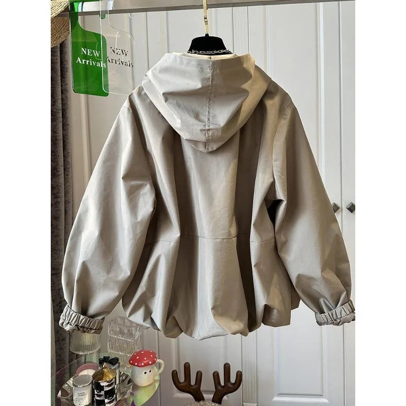 Women's Retro Hooded Jacket – Loose Fit Casual Fashion Coat Sansa