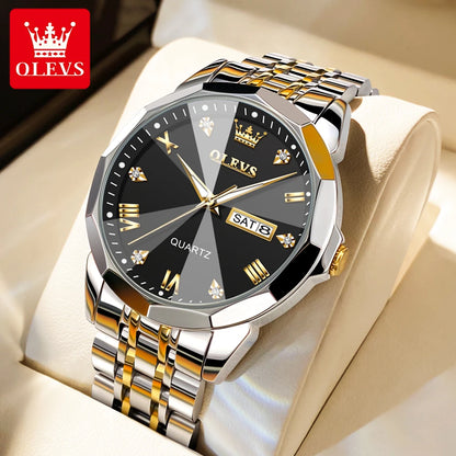 OLEVS 9931 Luxury Business Watch – Waterproof Luminous Quartz Steel Wristwatch for Men