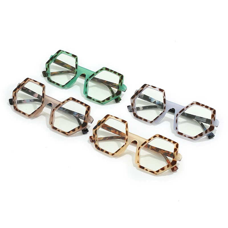 Hexagonal Full-Rim Blue Light Blocking Glasses | Stylish PC Eyewear for Youth | Unisex Frames for Men & Women Casper