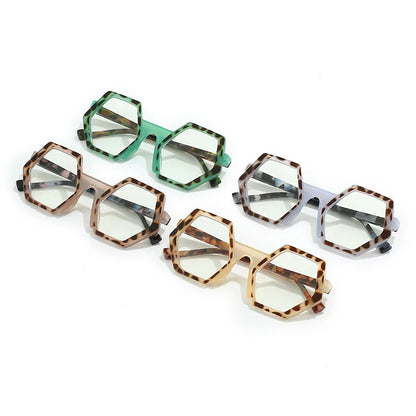 Hexagonal Full-Rim Blue Light Blocking Glasses | Stylish PC Eyewear for Youth | Unisex Frames for Men & Women Casper