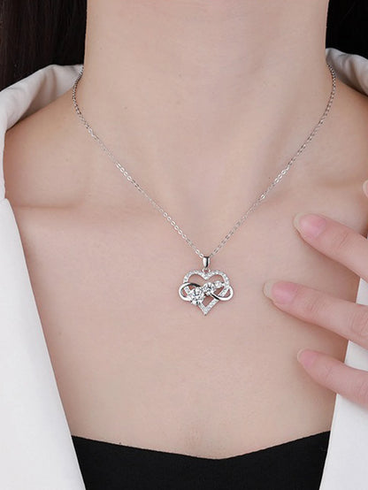 925 Sterling Silver Moissanite Heart Necklace for Men & Women | Elegant, Fashionable Jewelry for Couples | Perfect Gift for Casual & Special Occasions Katty