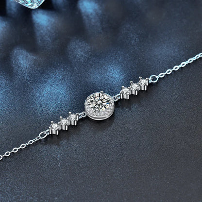 Elegant S925 Silver Moissanite Bracelet: Round Bag Design Feyre