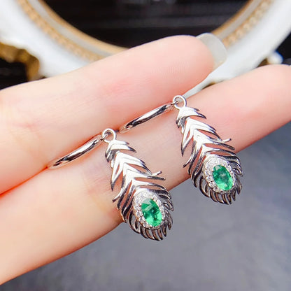 Emerald Earrings 925 Sterling Silver – Dainty Green Gemstone Studs for Women | Luxury Wedding & Party Jewelry