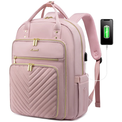 Women's 15.6-Inch Laptop Backpack - Stylish Work, Travel, and School Bag | Large Casual Sports & Business Backpack Selin