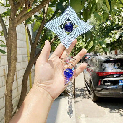 3D Rotating Stainless Steel Wind Chime Spinner – Outdoor Hanging Ornament for Home & Garden Decor
