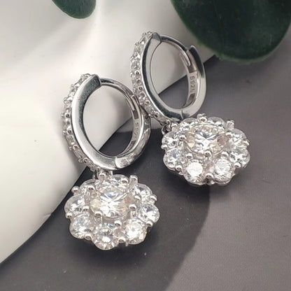 0.5 Carat Round Brilliant Moissanite Drop Earrings – S925 Sterling Silver Jewelry for Women