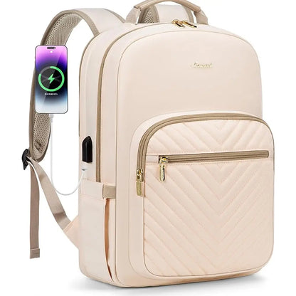 Waterproof Nylon Laptop Backpack for Women & Girls - 15.6 & 17-Inch College, School, Travel, and Business Bag