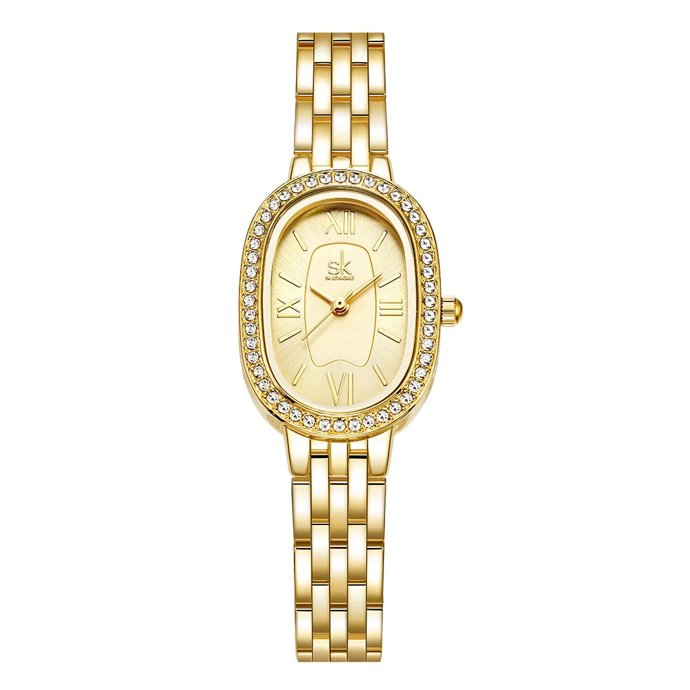 Waterproof Vintage Women's Watch - Luxury Diamond-Studded Quartz Watch for Ladies Emeline