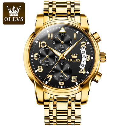 OLEVS 2879 Men's Luxury Watch - Classic Roman Dial, Quartz Waterproof Wristwatch with Luminous Features