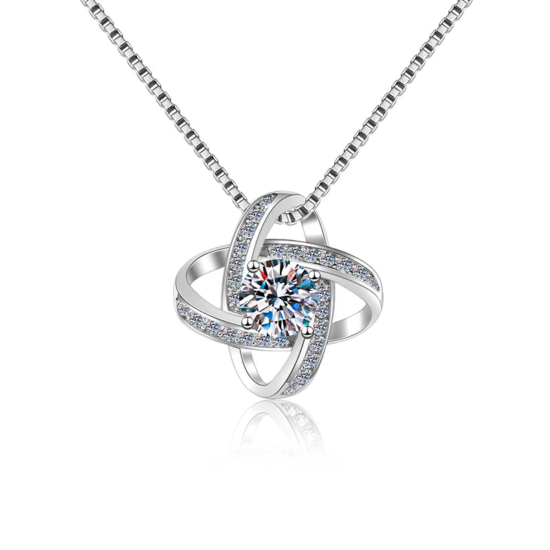 Fine Glamorous Jewelry: 1CT Round Cut VVS1 Blue Moissanite Pendant Necklace in S925 Sterling Silver – Perfect Women’s Gift