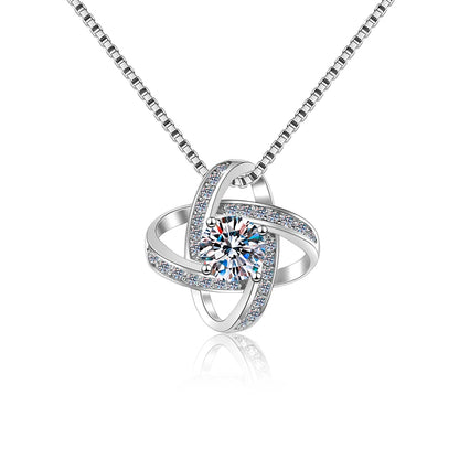 Fine Glamorous Jewelry: 1CT Round Cut VVS1 Blue Moissanite Pendant Necklace in S925 Sterling Silver – Perfect Women’s Gift